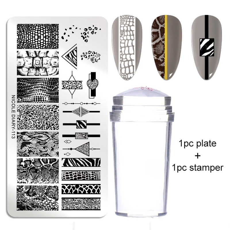 Николь дневник пластины для стемпинга ногтей набор силиконовый прозрачный штамп