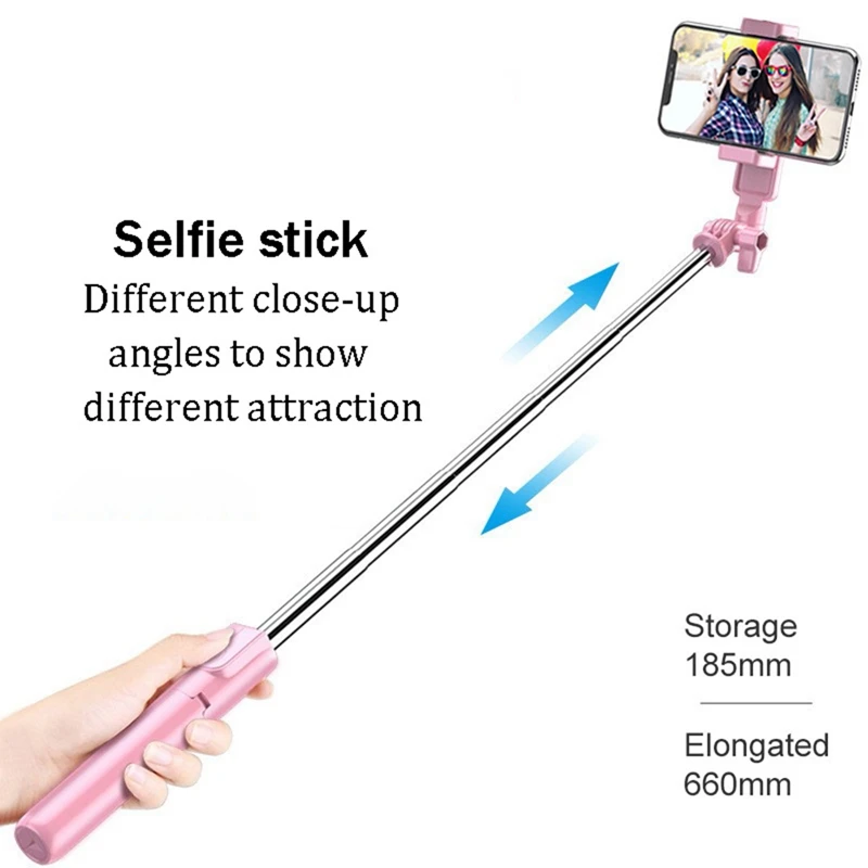 

LED Fill Ring Light Photography Ringlight with Foldable Tripod Wireless Bluetooth Selfie Stick for Youtube Video