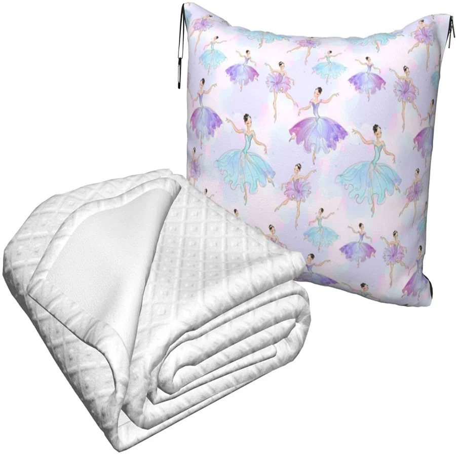 Preço Roxo Bailarina Viagem Travesseiro Cobertor Dois-em-um Mochila Cinta E Compacto Avião Saco Cintura Suporte 60x43 Polegadas