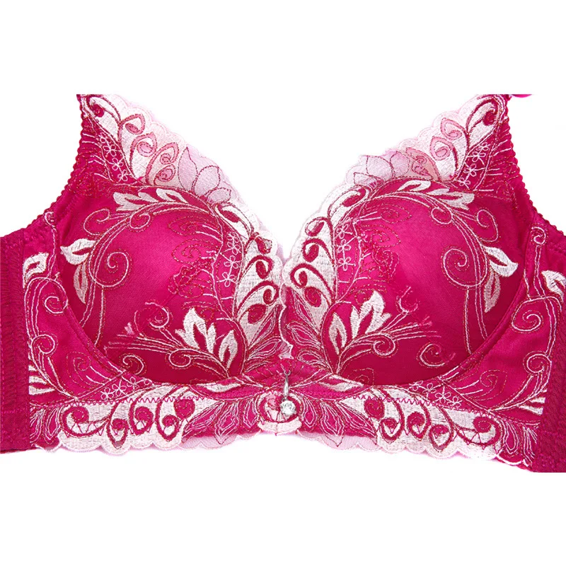 

2020 new sexy ladies lingerie set push up Embroidery underwear women sets Wire Free bra and transparent panty womens 2 piece set