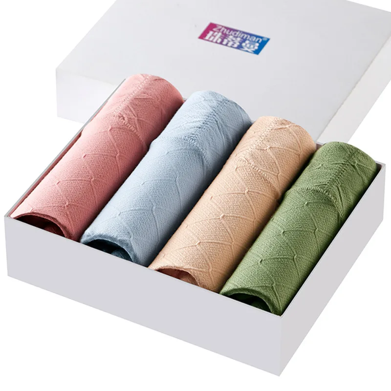 

4 шт., женские антибактериальные Трусы из хлопка, со средней посадкой