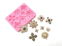 fashion diamond brooches silicone mold fondant chocolate cake moulds diy soap candle mould cake decorating tool kitchen bakeware