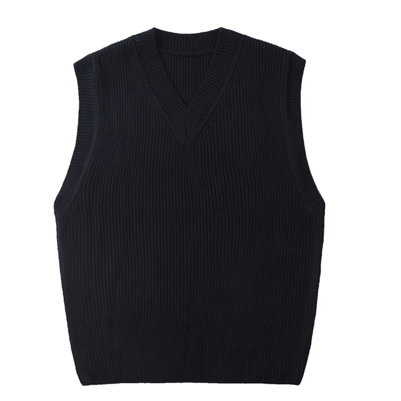 

Autumn winter Sleeveless Sweater Women Solid Color V Neck Knitted Sleeveless Vest female Jumpers Pull Femme Sweaters