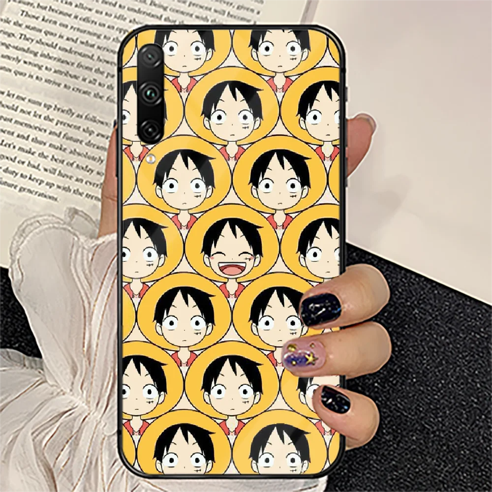 

Anime cartoon cute luffy Phone Tempered Glass Case Cover For huawei honor 7 8 9 10 20 A X S lite i pro Coque 3D Hoesjes Cover