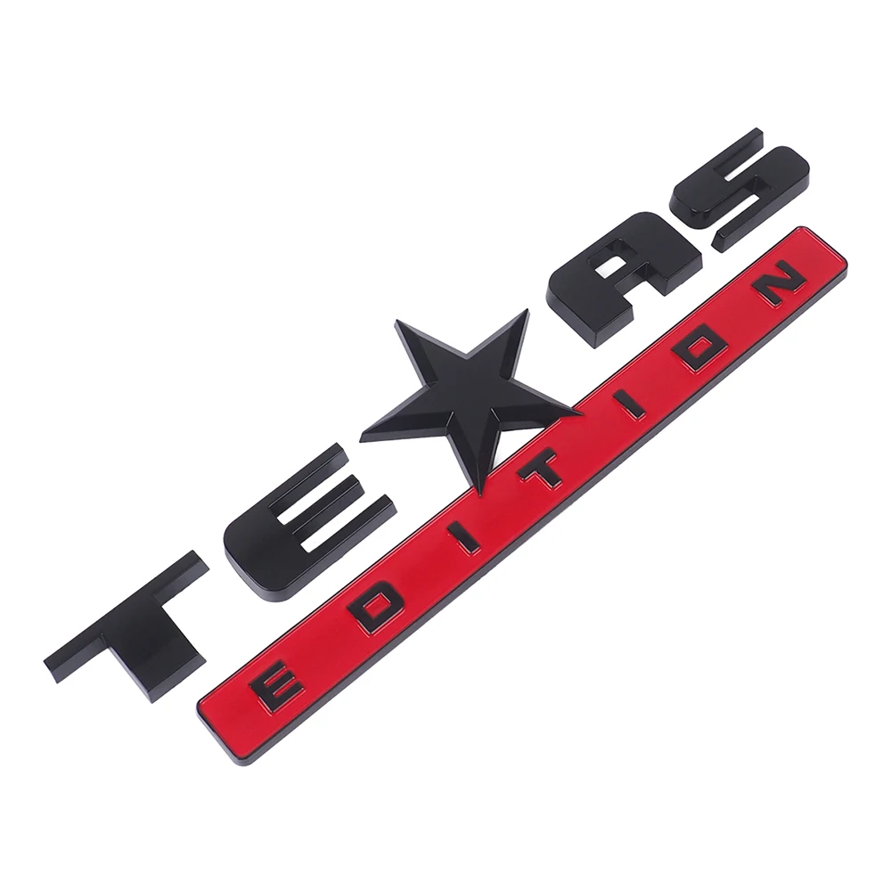 Black-Red Эмблема «Texas Edition» Эмблема для кузова автомобиля Fender надпись-логотип наклейка с именной табличкой для JEEP Renegade, Wrangler Ford F150 F100 F250 автомобильного тюнинга - Название цвета: Black-Red