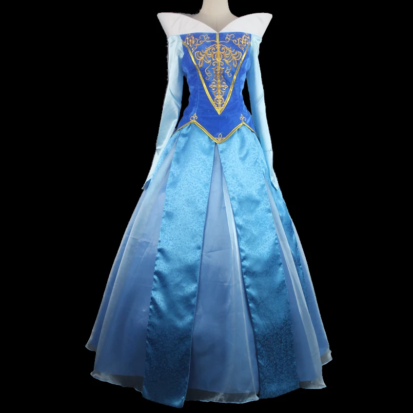 

Спящая Принцесса Аврора Косплей Костюм фантазии Хэллоуин Карнавал голубого оттенка бальное платье для взрослых женщин вечернее платье
