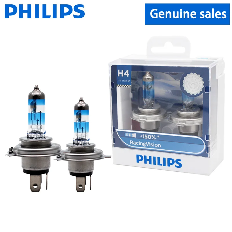 2X Philips H4 9003 HB2 12V гоночный ксеноновый белый светильник галогеновый головной на 150%