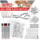 Термоусадочная художественная бумага 156182 шт., термоусадочные пластиковые листы, набор сделай сам, дырокол, брелоки сделай сам для детей, сужение, пленочная бумага, художественные принадлежности