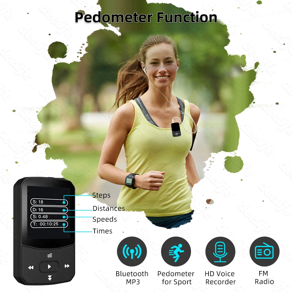 Спортивный MP3-плеер Deelife Mini с Bluetooth Полноразмерным сенсорным экраном нарукавником