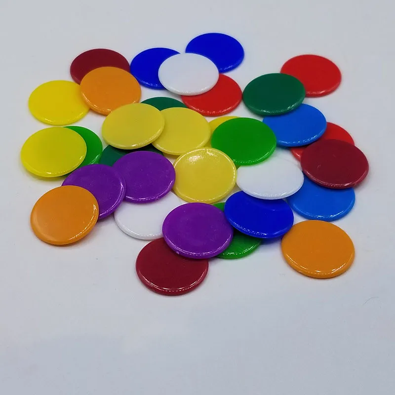 100PCS/Set 4 Colors 19mm Creative Gift Accessories Plastic Poker Chips Casino Bingo Markers Token Fun Family Club Game Toy