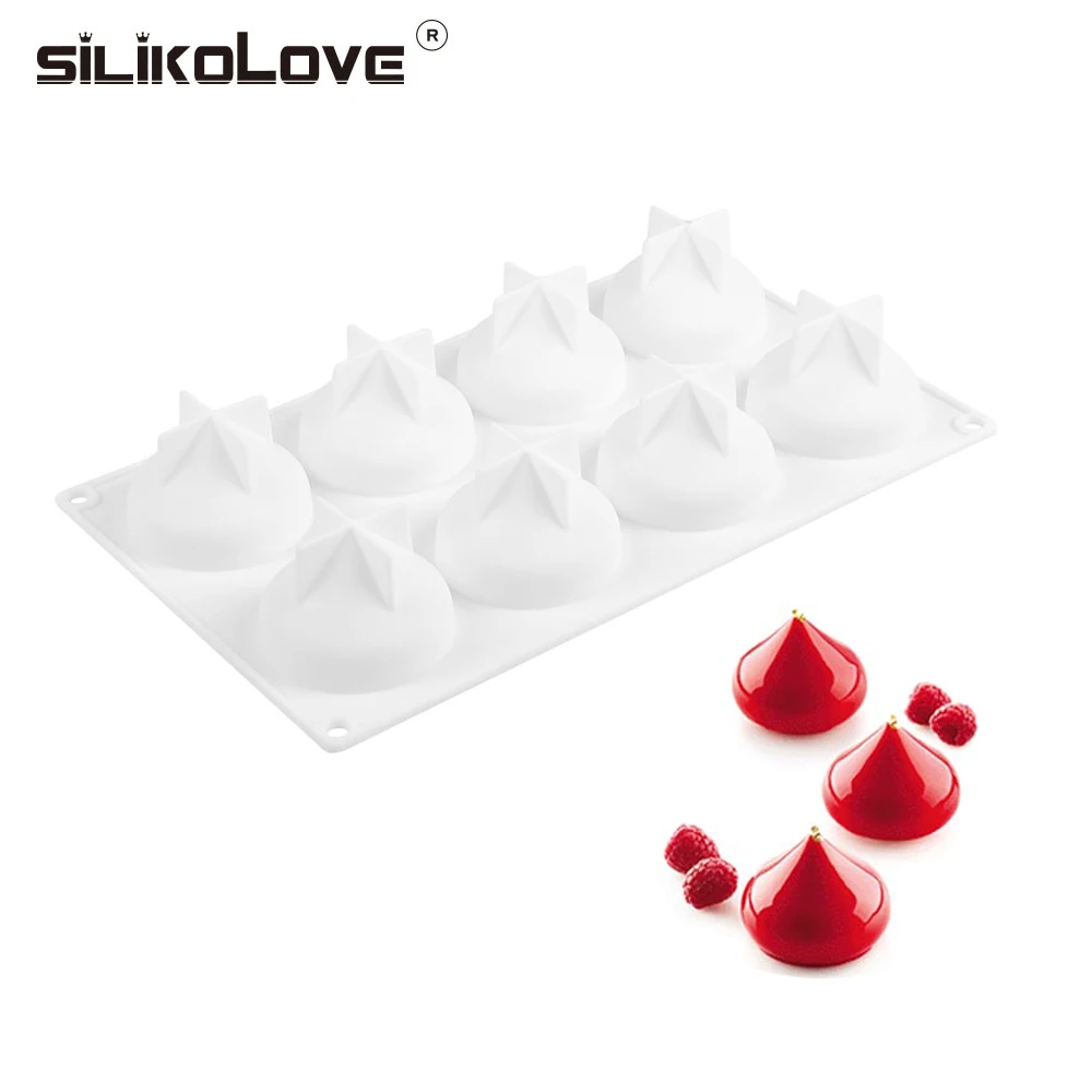 SILIKOLOVE 8 полости булочка форма мусс форма для торта силиконовая форма для выпечки украшения инструменты для выпечки