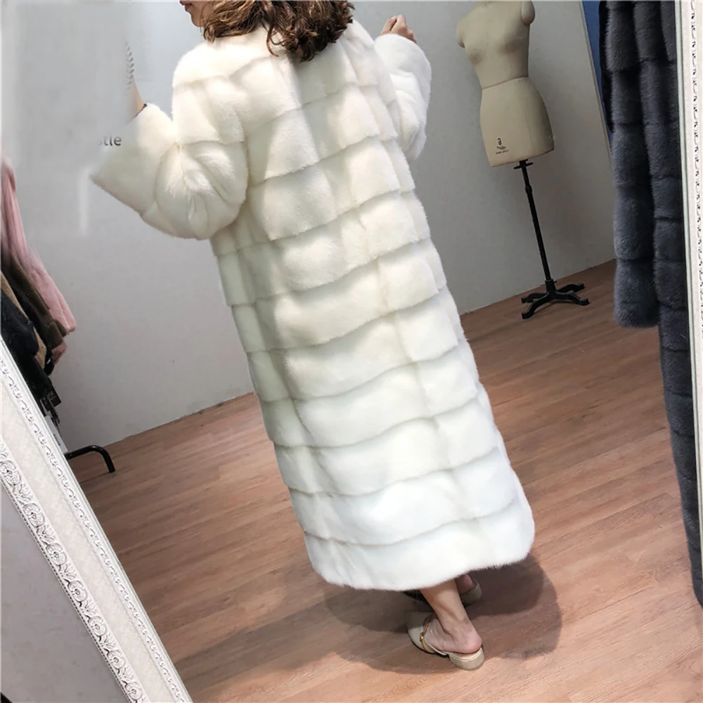 Новое поступление шуба из настоящей норки с капюшоном X-Long Pelt шуба из натурального меха для женщин из натуральной норки шуба зимняя теплая MKW-142