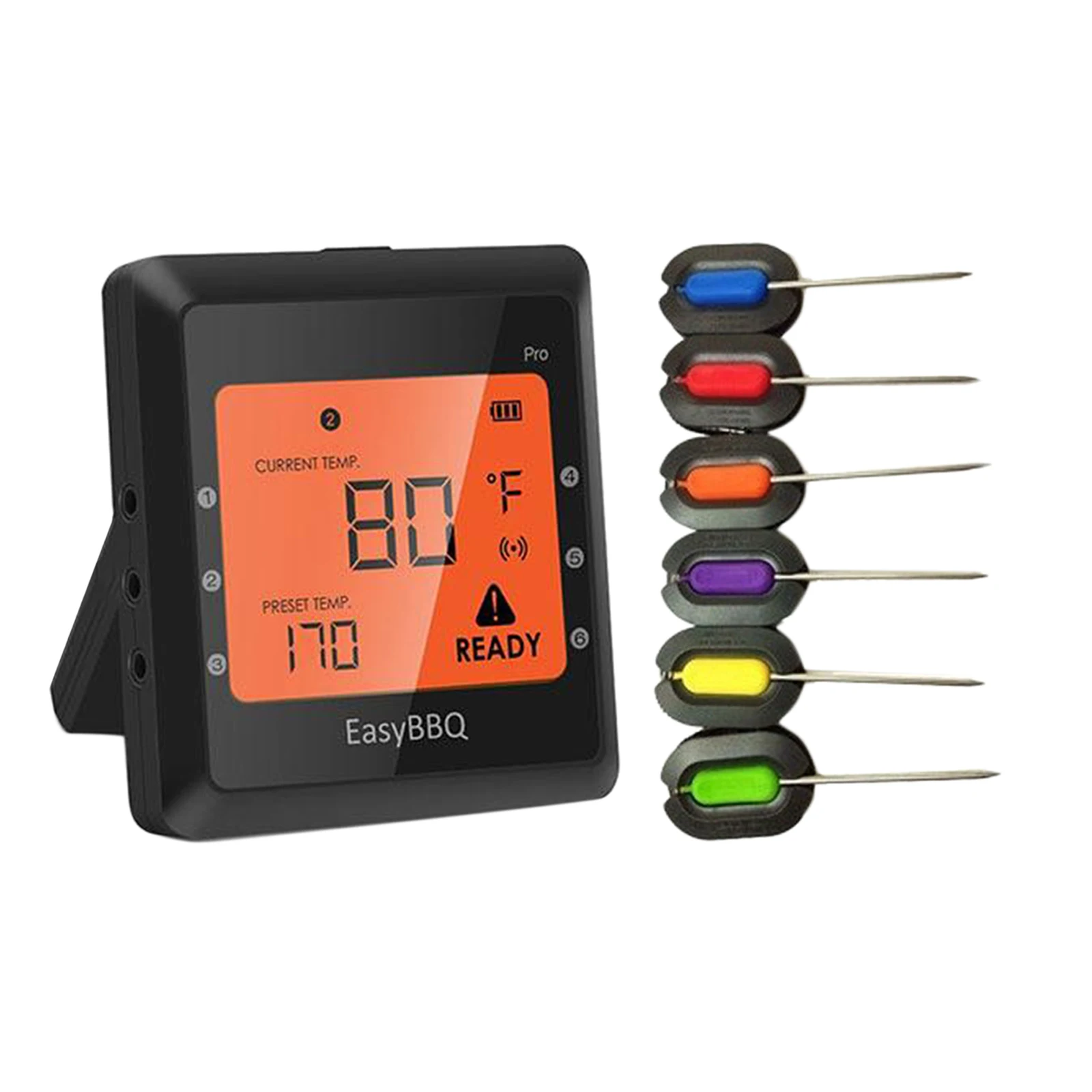 

Kitchen Grill Thermometer Wireless BBQ Thermometer w/ 6 Probes LCD Display