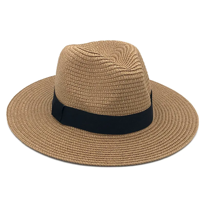 

Femme Vintage Panama Hat Men Straw Fedora Sunhat Women Summer Beach Sun Visor Cap Chapeau Cool Jazz Trilby Cap Sombrero