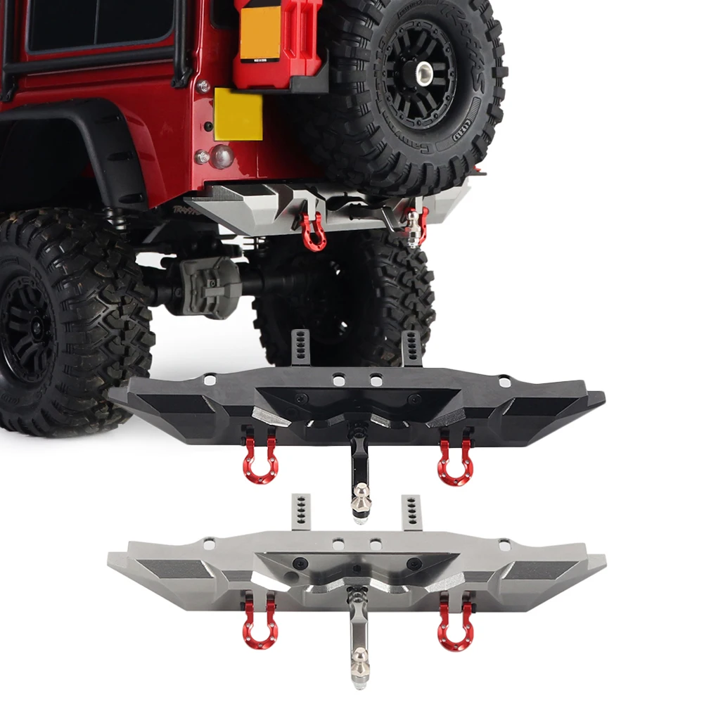 

Aluminum Metal Rear Bumper Parts with D-rings Trailer Hitch for 1/10 RC Crawler Axial SCX10 D90 RGT 86100 TRAXXAS TRX-4
