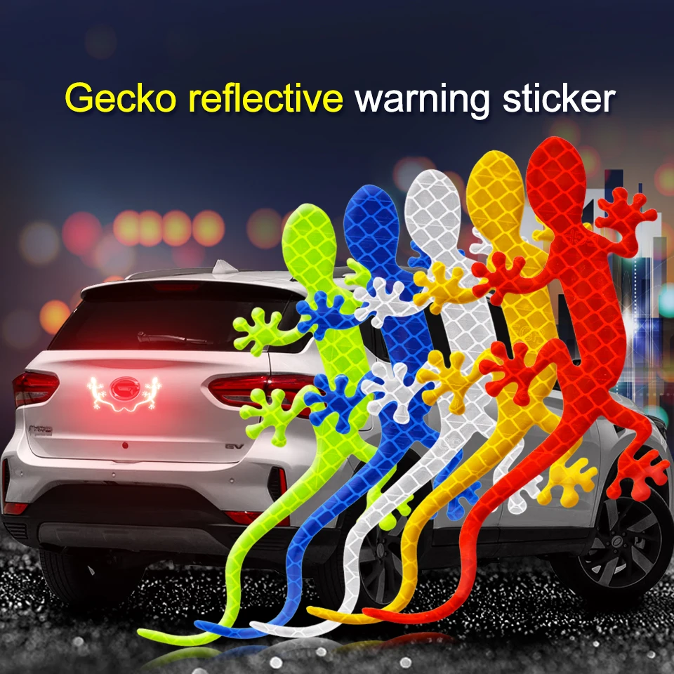 2 шт./лот Gecko Светоотражающая наклейка для безопасности автомобиля