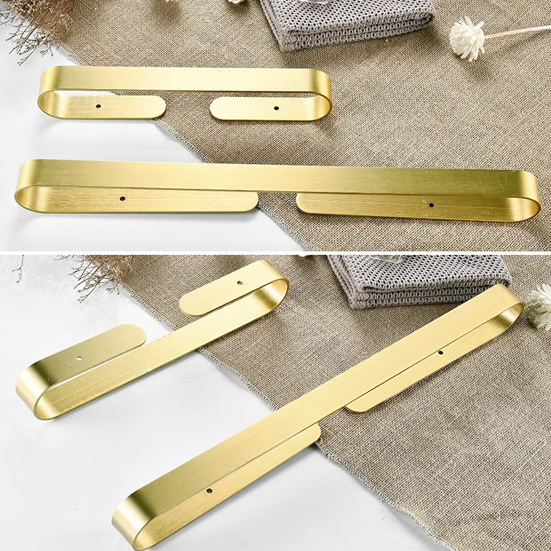 Ванная комната Полотенца бар матовый Золото самоклеющиеся настенный держатель