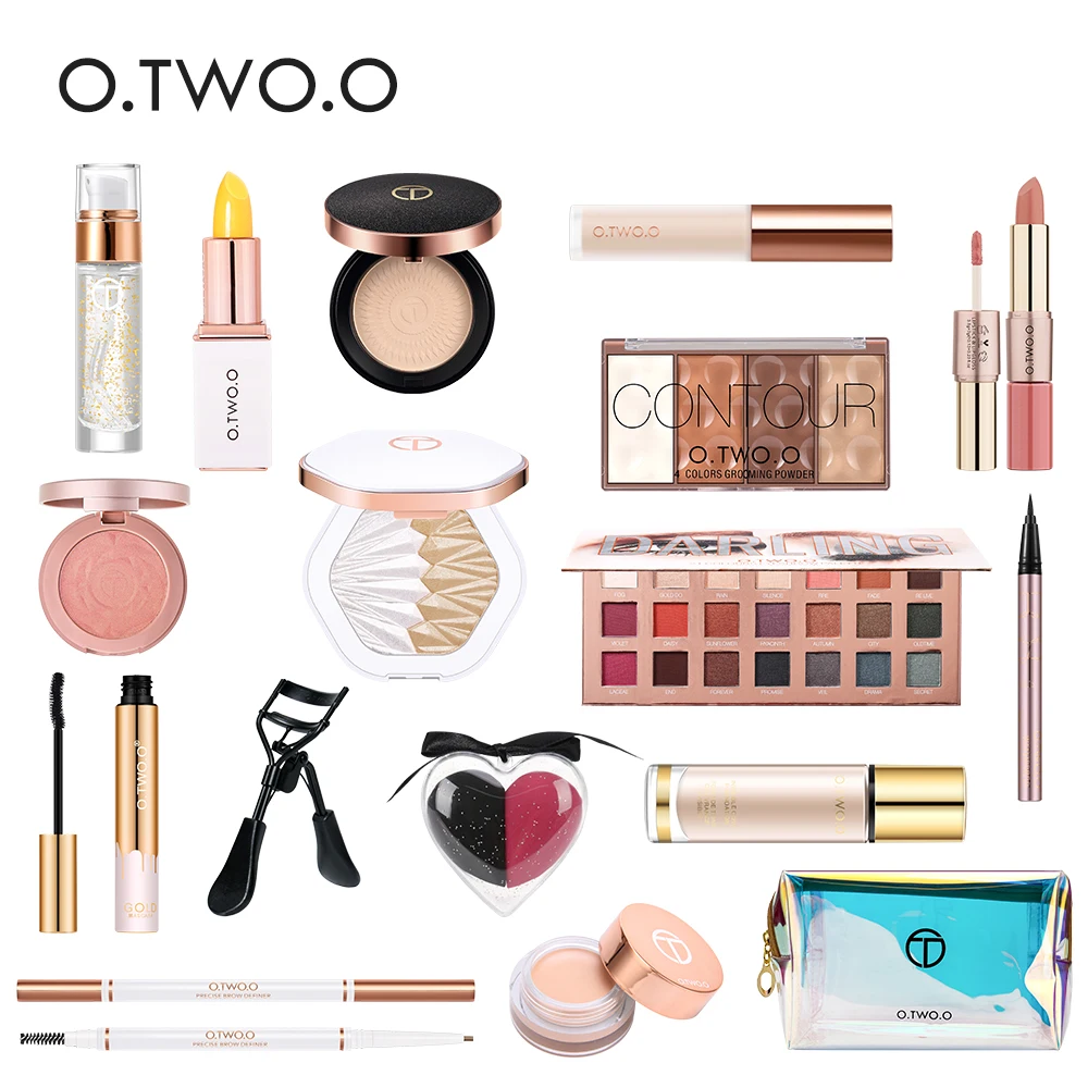 O.TWO.O 17 шт полный набор для макияжа с тональной основой Румяна хайлайтер матовая