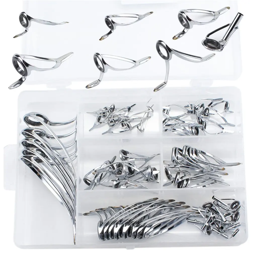 

65 шт./компл. * направляющая для приманки, кольцо с двумя ножками для морской удочки, керамическое кольцо для морской удочки, Аксессуары для ры...