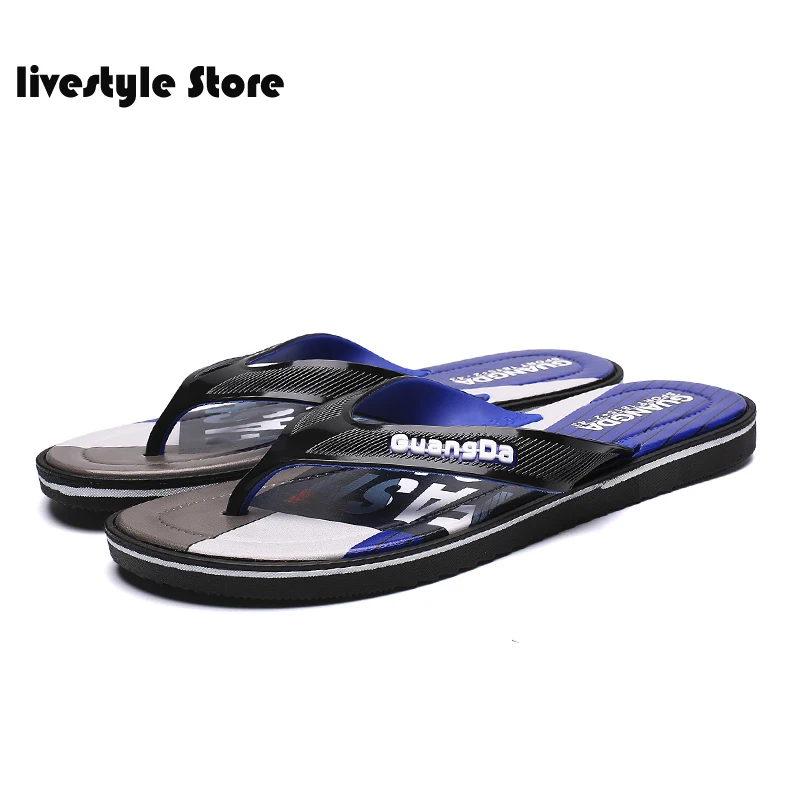 

2021 Men Flip Flops Beach Flat Sandals Designer Slippers Summer Shoes Fashion Zapatos Hombre Home Non-slip Slippers