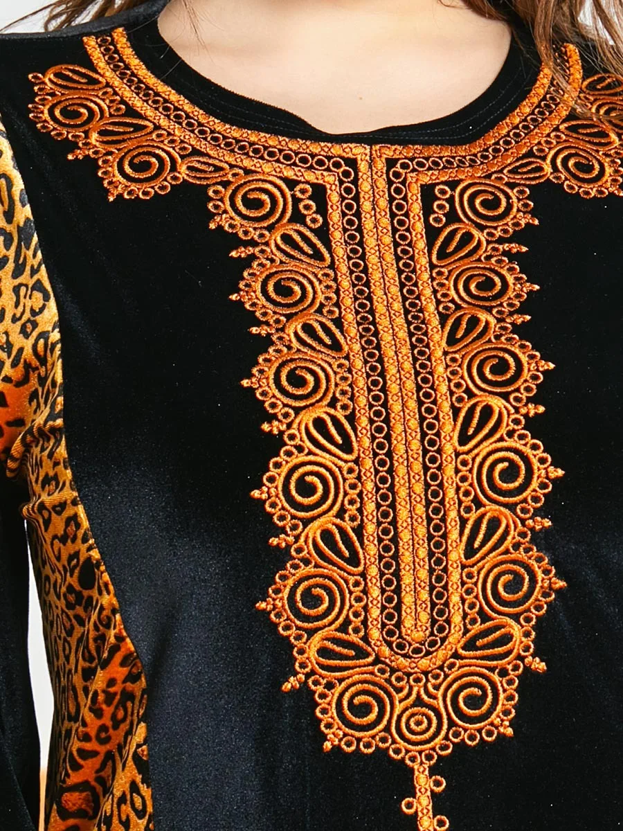 Зимняя одежда в исламском стиле бархатное мусульманское платье женское Абая