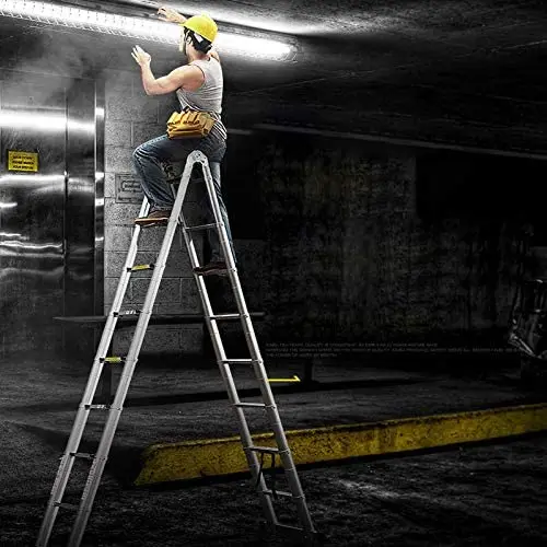 5m Foldable Telescopic Herringbone Ladder Multi Purpose Industrial Straight Industry HWC |
