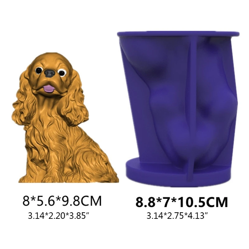 

LXAE 3D Cute Dog Home Decorations Epoxy Resin Mold DIY Crafts Plaster Candle Making Tool Ornaments Casting Silicone Mould