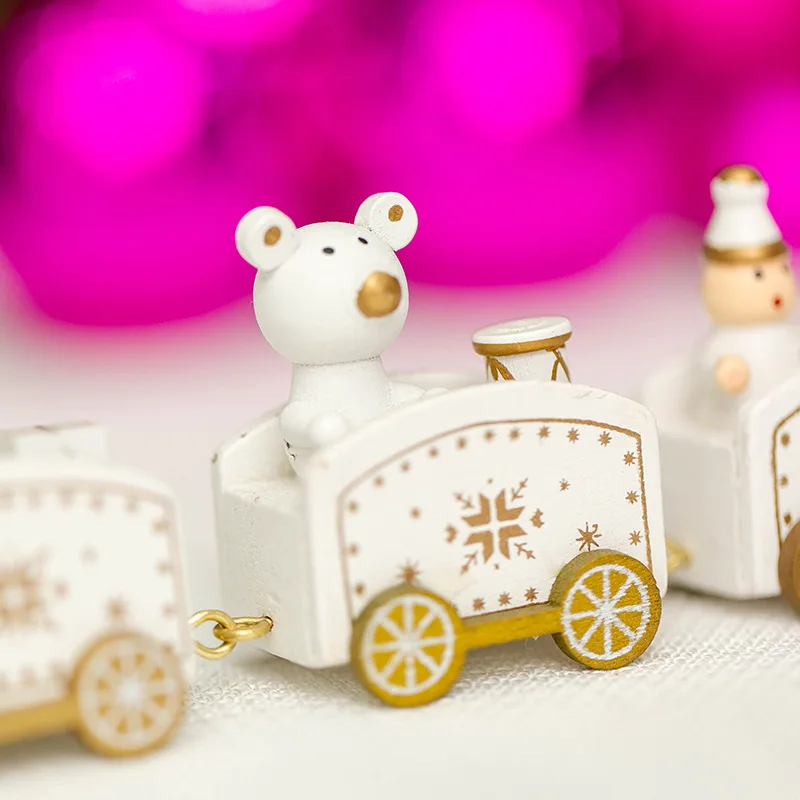 Новый Рождественский поезд окрашенный дерево рождественские украшения и Санта