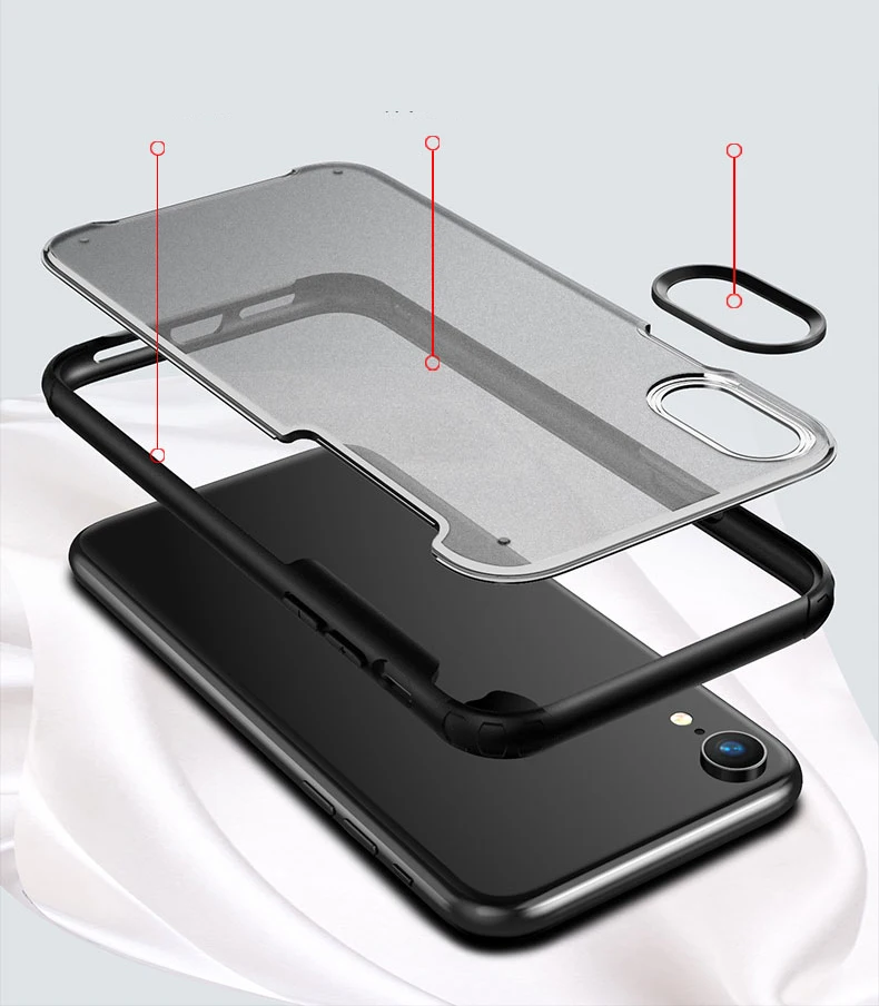 Защитный чехол для iPhone XS MAX XR X 11 2019 PC матовый прозрачный 7 6 6S 8 Plus TPU мягкий