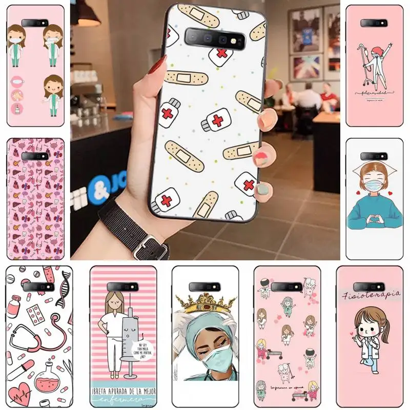 

Doctors Nurse medicina cartoon Phone Case For Samsung Galaxy S5 S6 S7 S8 S9 S10 S10e S20 edge plus lite Shell Cover Funda