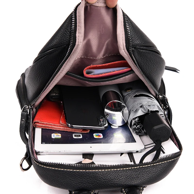 

Women Backpack New Luxury Designer Women Travel Backpack High Quality Soft Leather Women Backpack Fashion Girls School Backpack