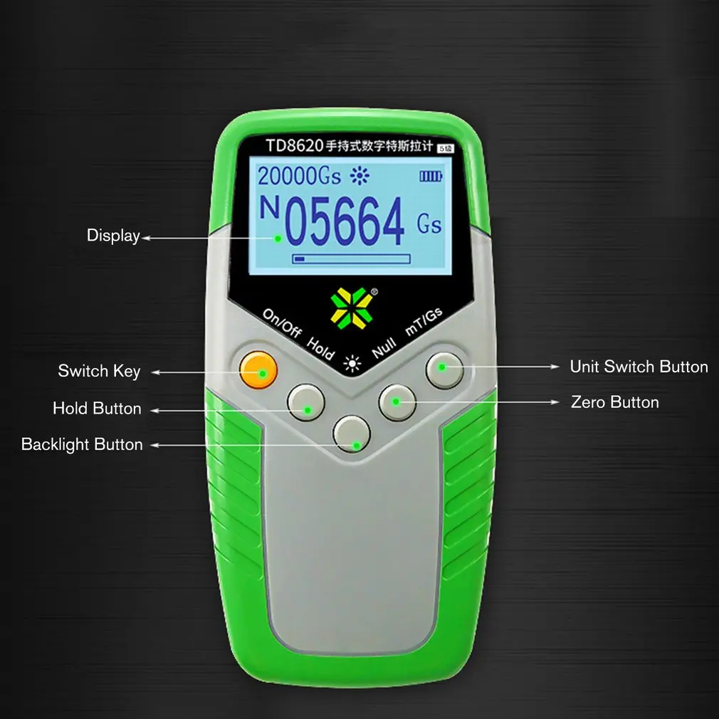 NEW TD8620 Permanent Magnet Gauss Meter Handheld Digital Magnetic Flux Surface Field Test 5% Accurac |