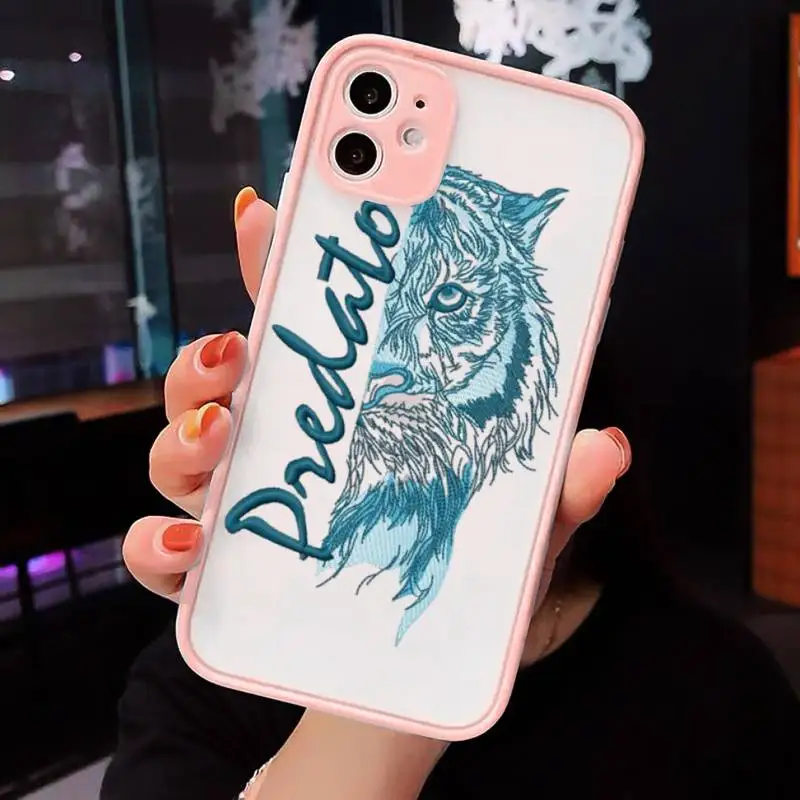 

Predator tiger leopard Phone Cases Matte transparent For Pink iPhone 12 Mini 11 Pro XR XS Max 7 8 Plus X Back Cover