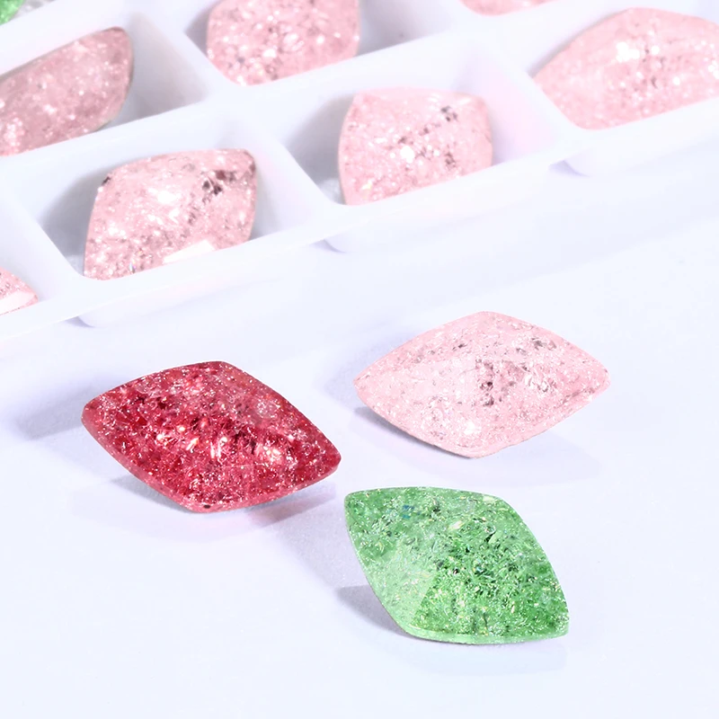 Блестящие стразы 9x14 мм с изображением ледяных трещин острые камни K9 стеклянные