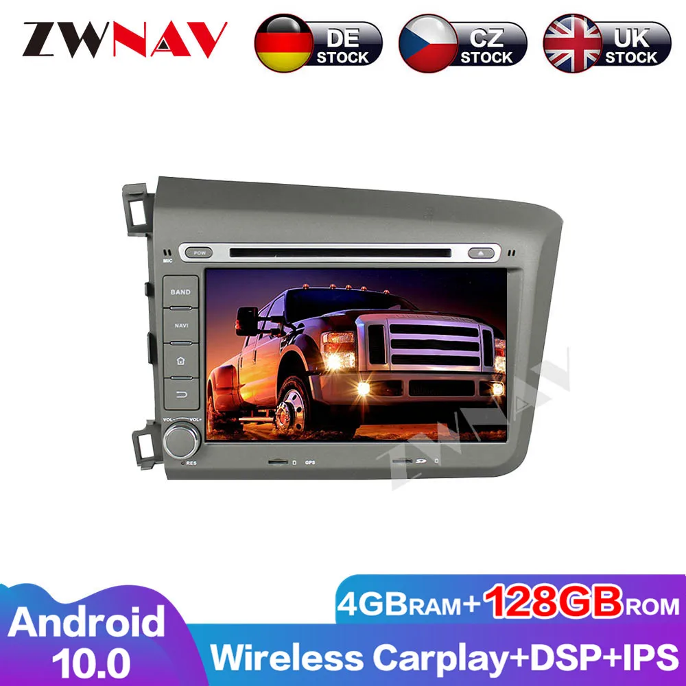 Автомобильный dvd плеер с экраном 4G + 128G Carplay Радио Android 10 аудио навигации GPS для Honda