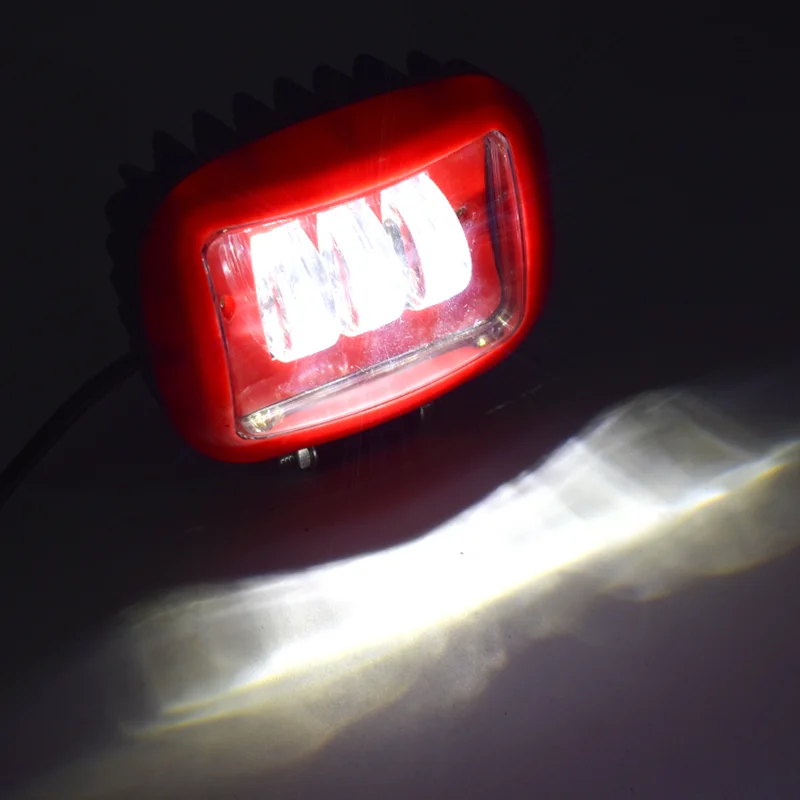 6D светодиоды 5 дюймов квадратная красная крышка рабочий светильник 6000K 12V для