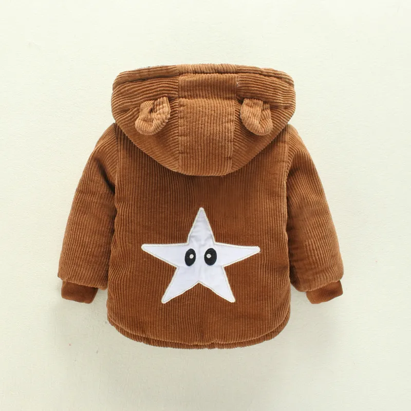 Модное детское пальто с меховым капюшоном для маленьких мальчиков и девочек