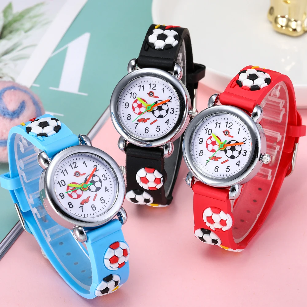 Детские часы с 3D рисунком суперфутбола кварцевые наручные для мальчиков и
