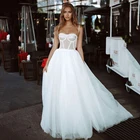 Современное свадебное платье сердечком спагетти трапециевидный корсет женское простое пляжное платье для невесты длина в пол