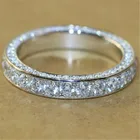 VAGZEB роскошные женские туфли-лодочки с украшением в виде крупных кристаллов Круглый Обручальное кольцо милый Серебристый циркониевый каменное кольцо, ретро стиль, обручальные кольца для женщин