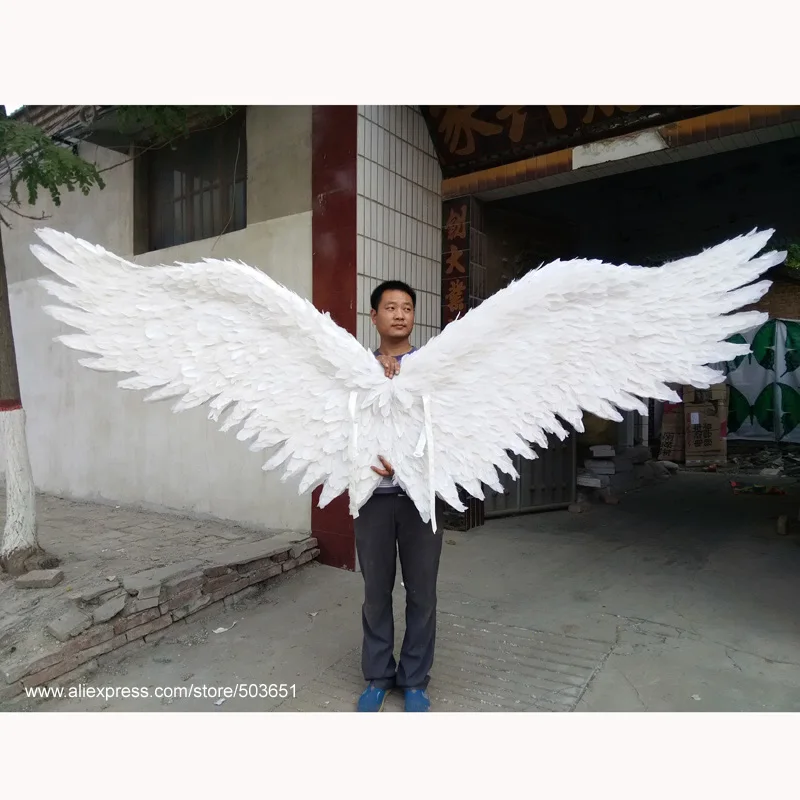 Съемная Наклейка на стену большая с белыми ангельскими крыльями легко