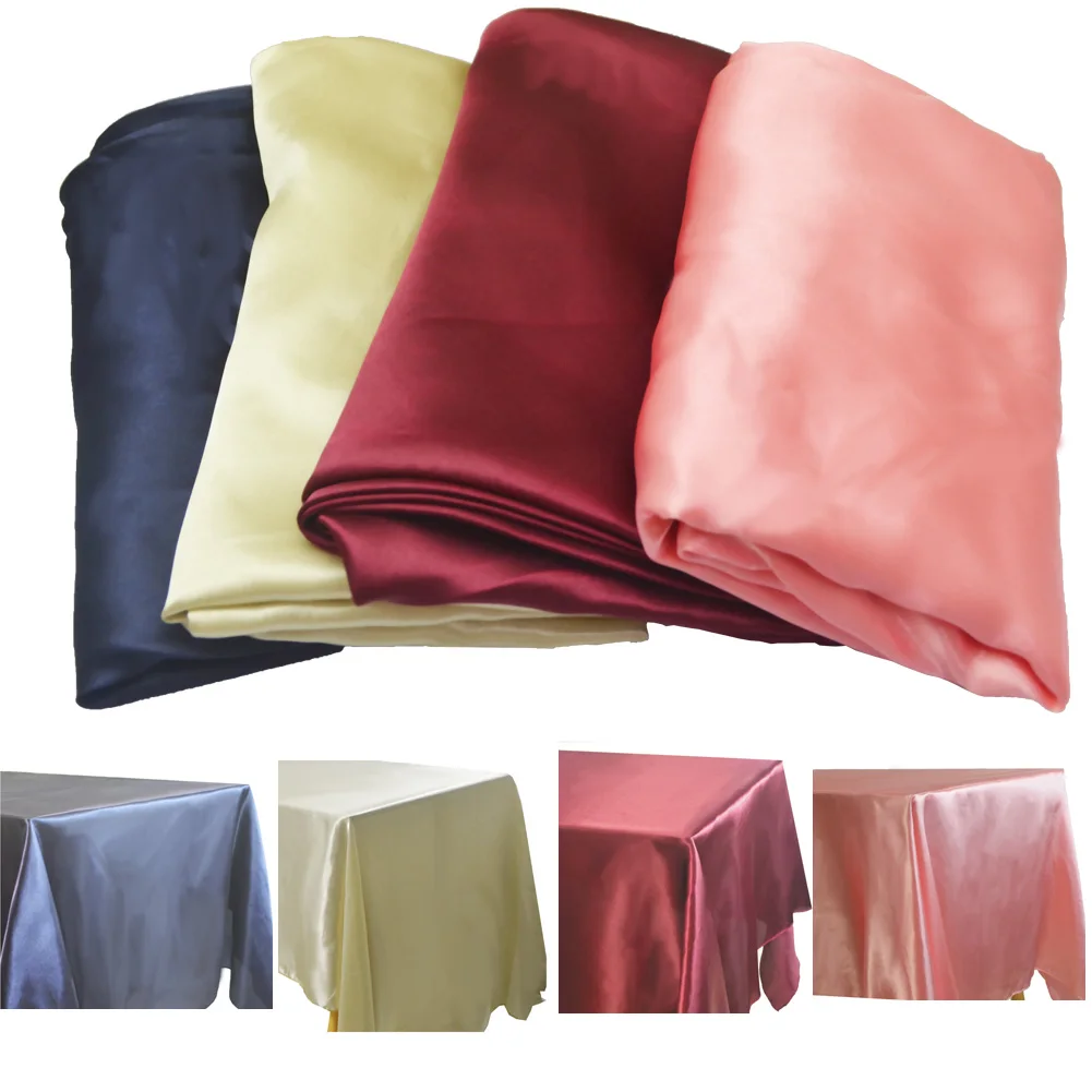 Прямоугольная атласная Скатерть с наложениями для свадебного банкета Декорации