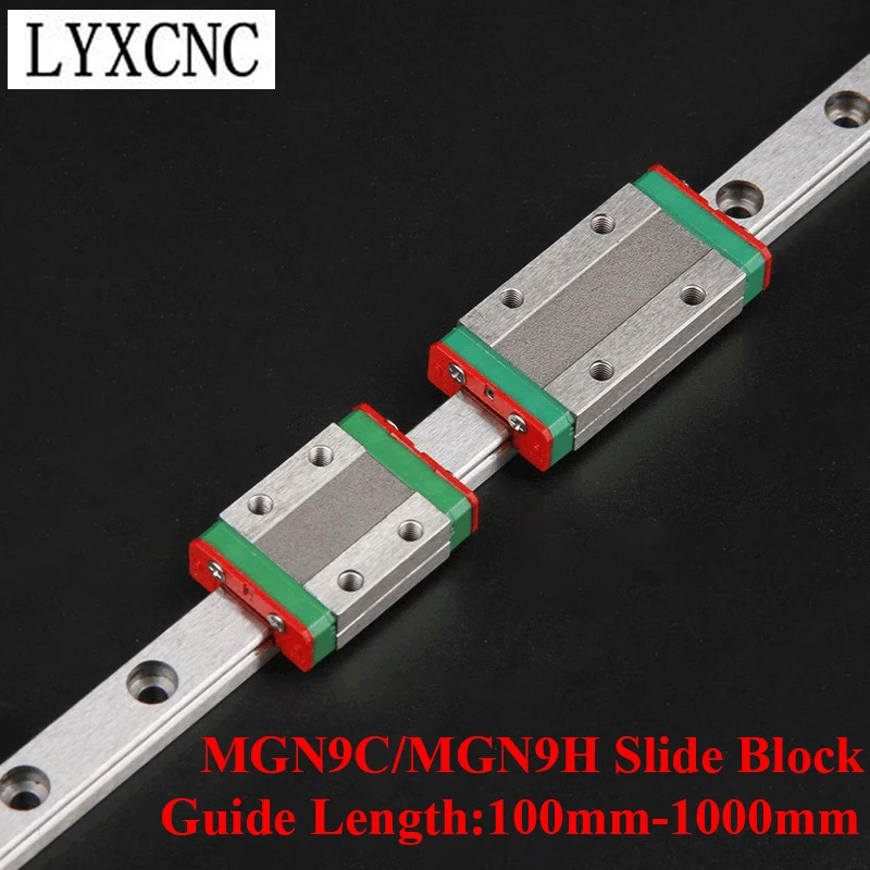 

1PC MGN9 Miniature Linear Rail Slide Guide Length 100mm-1500mm With 1PC MGN9C/MGN9H Carriage Block For CNC And 3D Printer