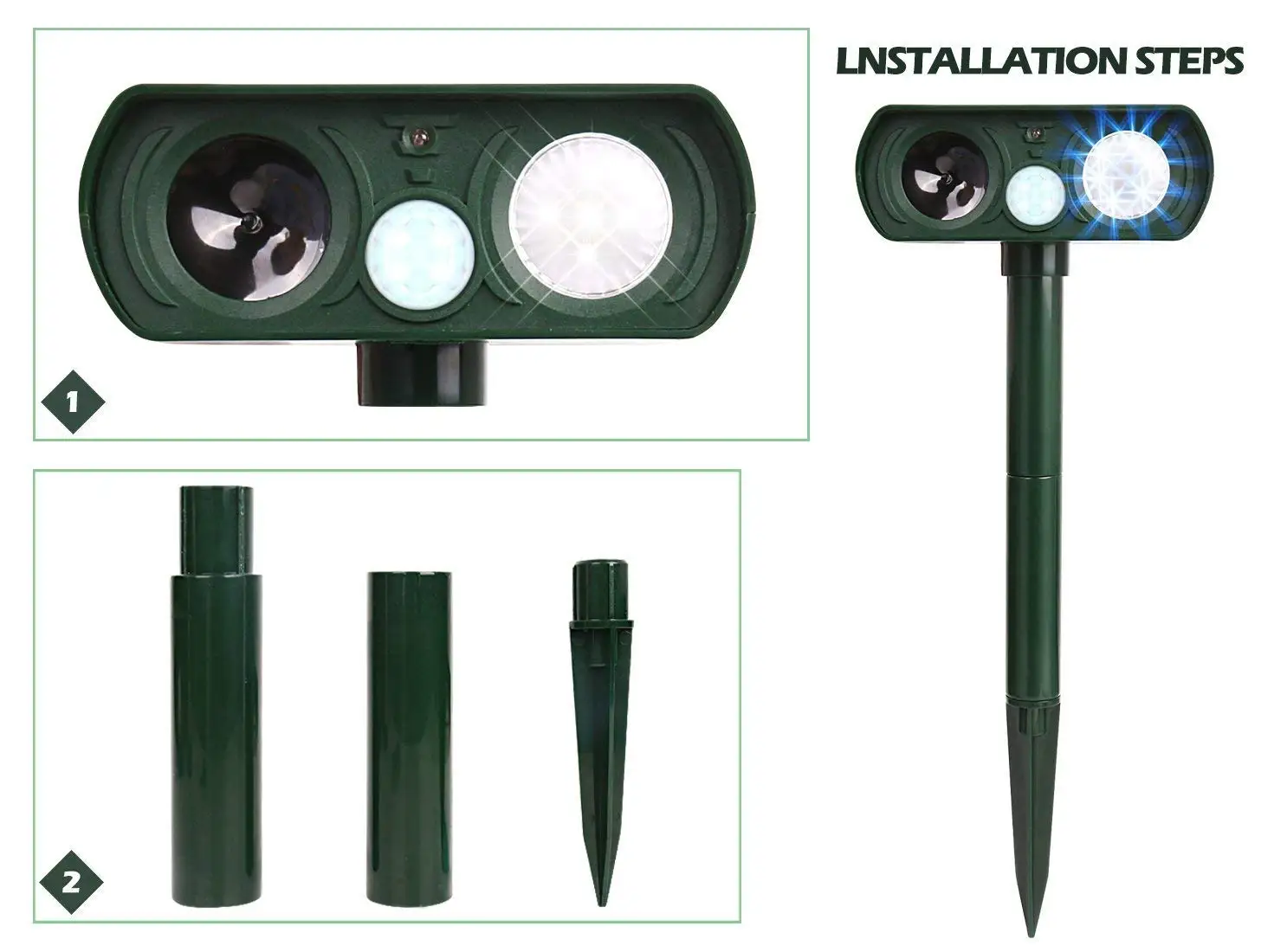 Ультразвуковой Отпугиватель вредителей на солнечной батарее отпугиватель