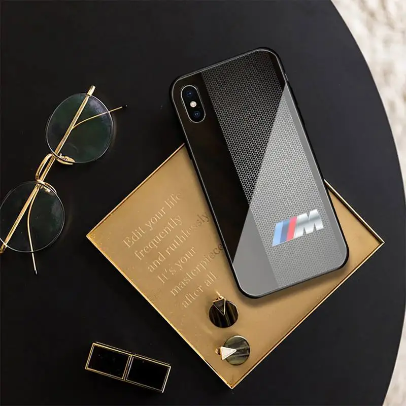 

Blue Red BMW Phone Case For Iphone 11 Pro XR XS MAX 8 X 7 6S 6 Plus Tempered Glass Cove Fundas