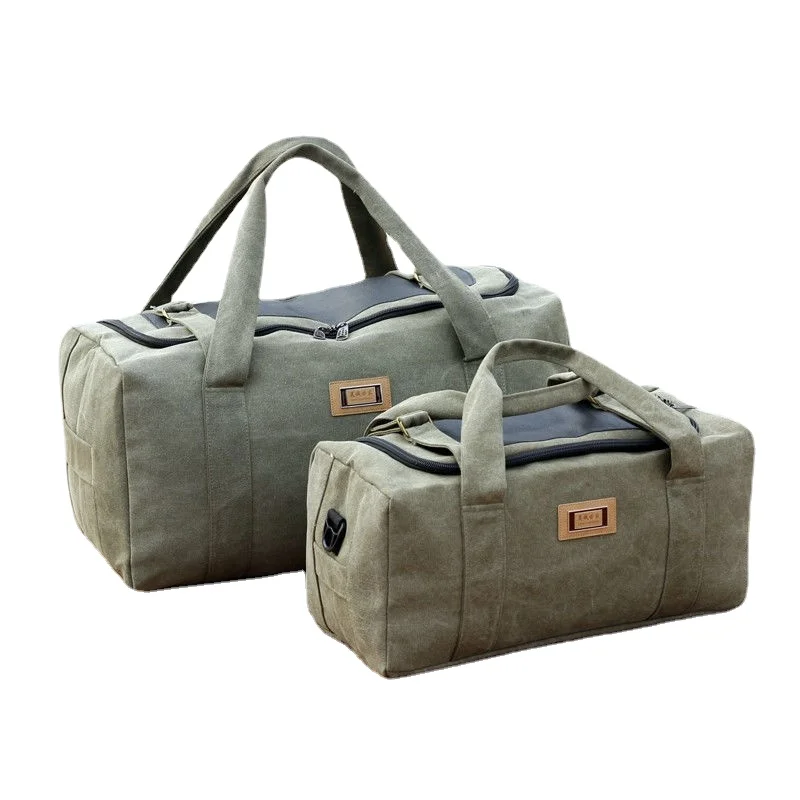 XQ Thickened wear-resistant canvas handbag men's super large capacity back one-shoulder luggage bag travel bag mala de viagem