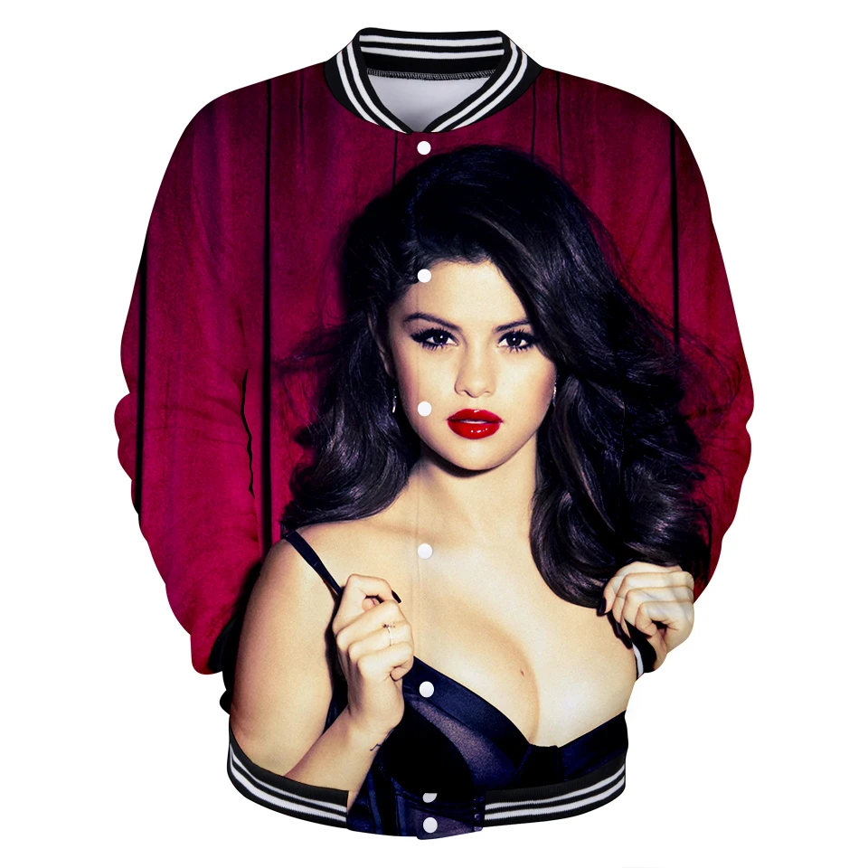 Мужская/Женская бейсбольная форма Selena Gomez Повседневная демисезонная куртка в