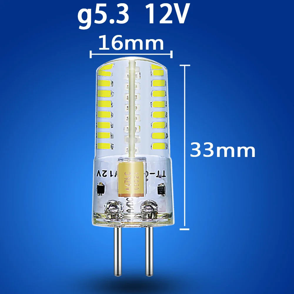 Gu5.3 Led 220v 3014smd кристальная лампочка-свеча Ac/Dc12vled лампа Энергоэффективная запасная галогенная лампа