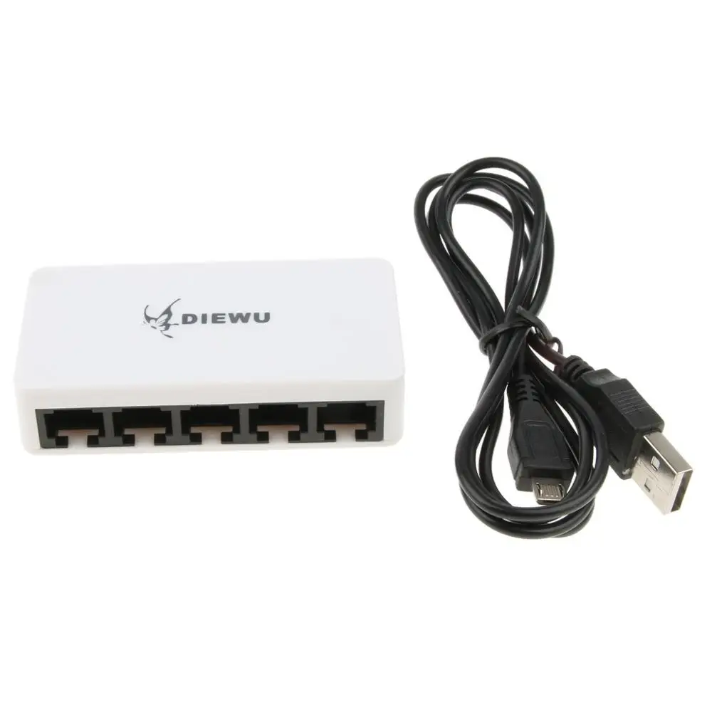 5 Порты Fast Ethernet RJ45 10/100 Мбит сетевой коммутатор концентратор для Mac Linux Xbox настольных ПК Портативный путешествия моноканальный центр