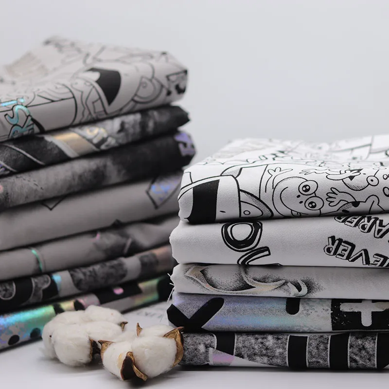 

Высококачественная ткань для одежды из чистого хлопка с мультяшным принтом